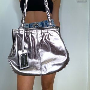 CHARLES DAVID VINTAGE MINI METALLIC CLUTCH BAG